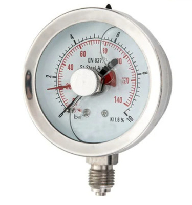 مقياس الضغط السائل المملوء بالسائل 2 1/2 "مقياس ضغط الزيت Ss316 0-1500psi 100BAR